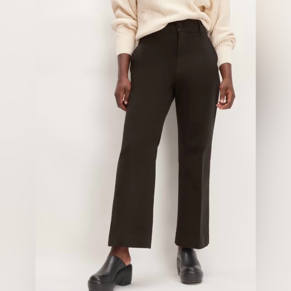 Everlane The Organic Kick Flare Pant Black Organic Cotton NWT - Picture 4 of 12